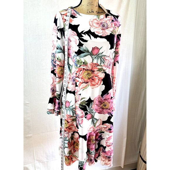 VDP Collection Party Cocktail Dress SZ 46/10 Floral Rhinestones Ruffle Hem Italy - Picture 7 of 16